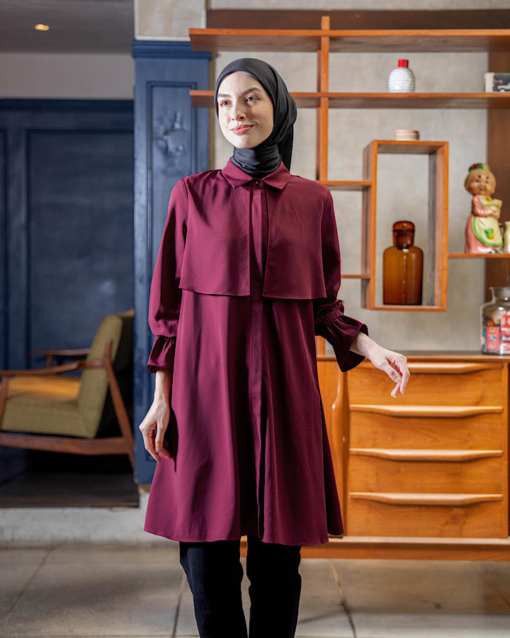 Heaven Lights - Chava Long Shirt - Plain Muslim Women's Tunic Long Sleeve
