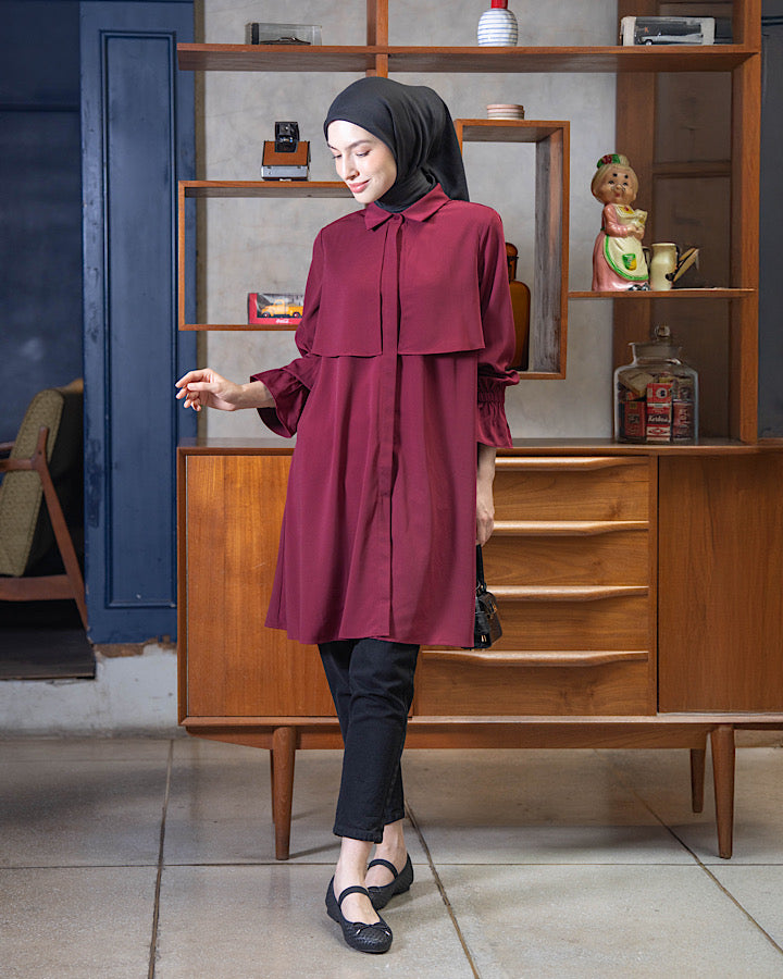 Heaven Lights - Chava Long Shirt - Plain Muslim Women's Tunic Long Sleeve
