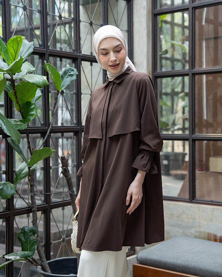 Heaven Lights - Chava Long Shirt - Plain Muslim Women's Tunic Long Sleeve