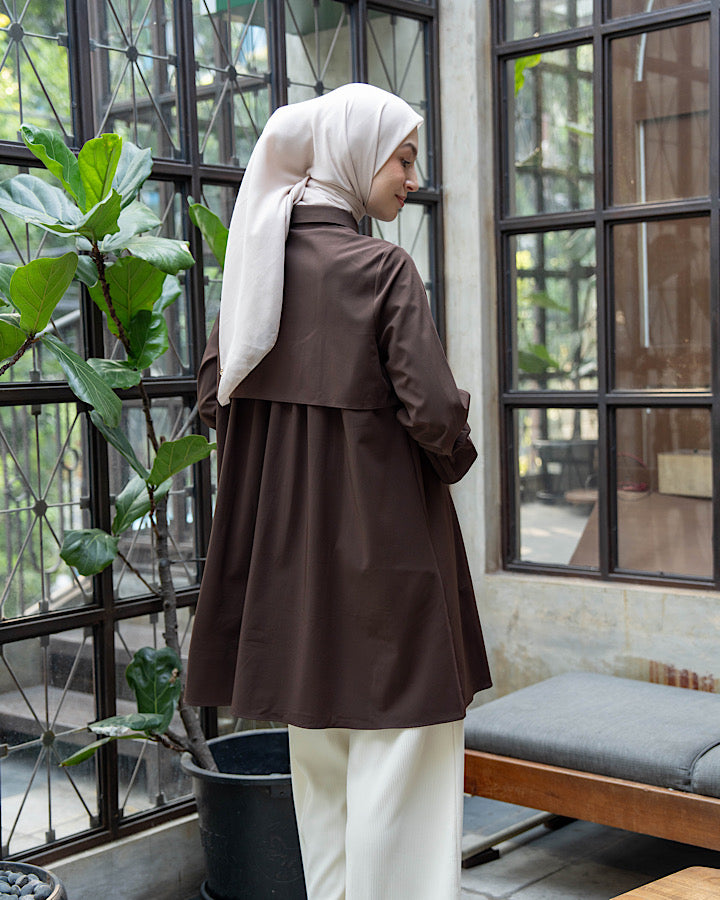 Heaven Lights - Chava Long Shirt - Plain Muslim Women's Tunic Long Sleeve