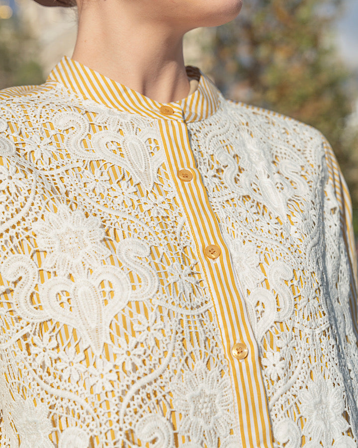 Heaven Lights - Sherly Blouse - Muslim Women's Striped Cotton Top