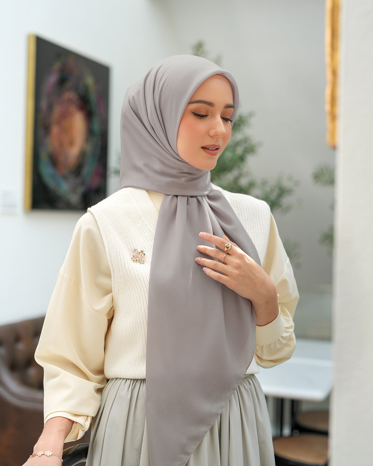 Heaven Lights - Voal Plain - Plain Square Voal Hijab