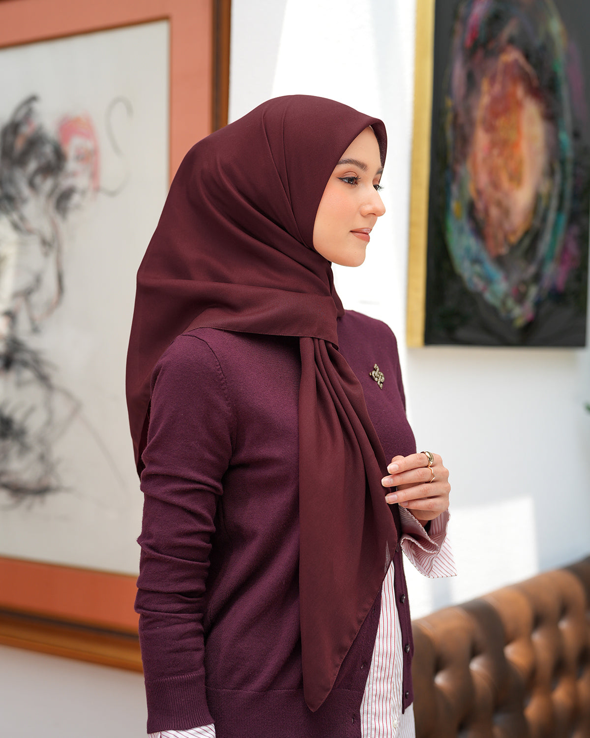Heaven Lights - Voal Plain - Plain Square Voal Hijab