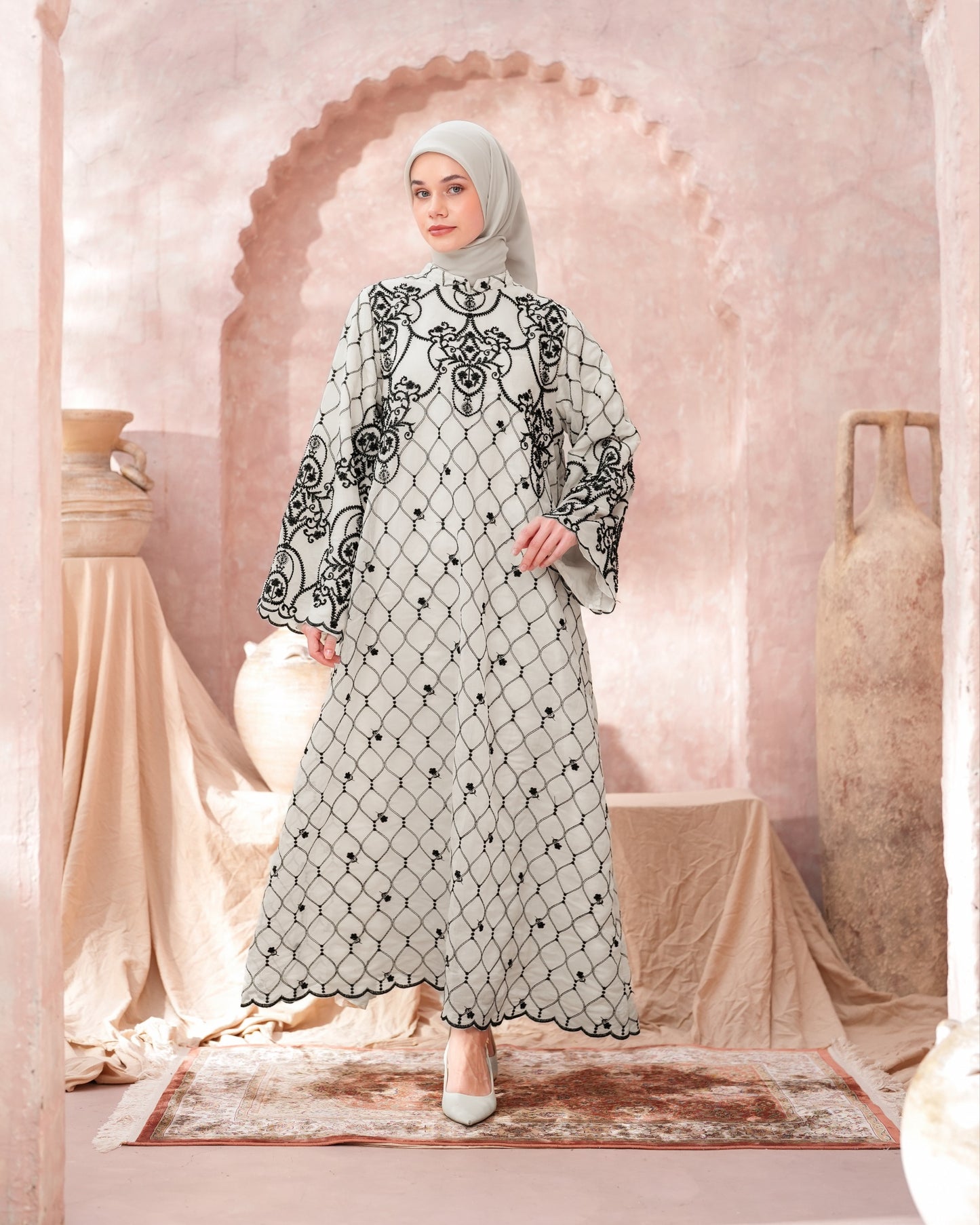 Azalea Midi Embroidery Dress