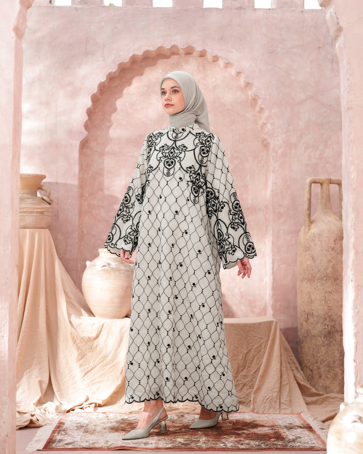 Azalea Midi Embroidery Dress